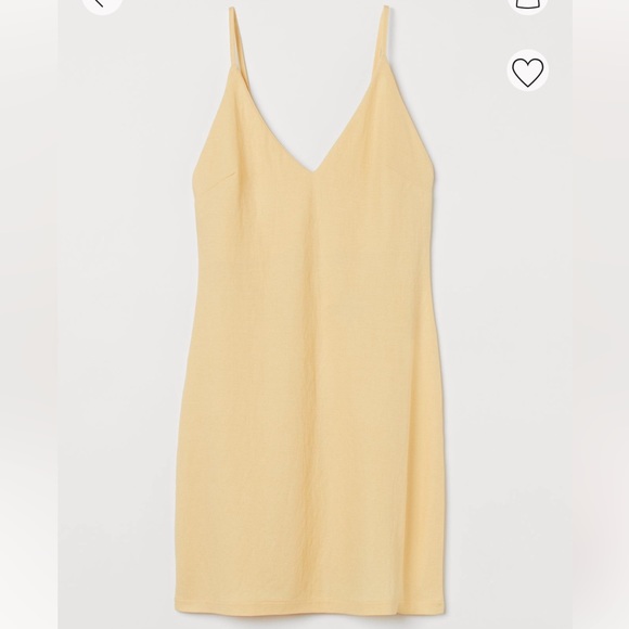 Pale Yellow V Neck Backless Dress - Picture 2 of 2